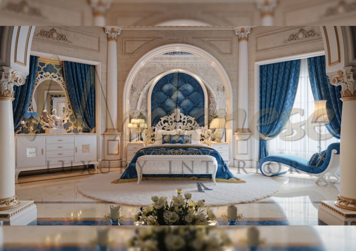 Classic bedrooms with elegant chandeliers